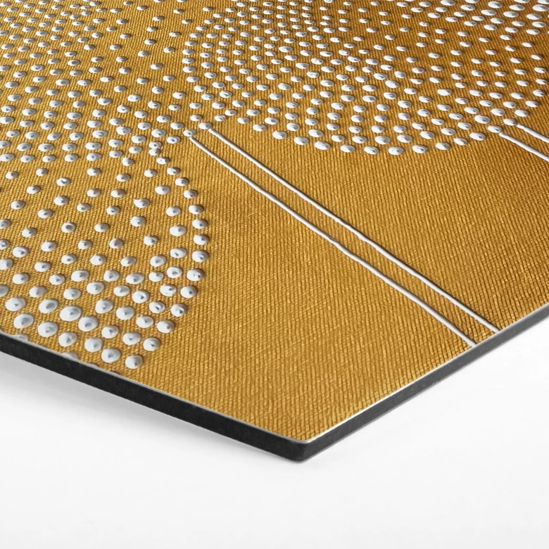 Hexagon Dibond Hvide perleblomster - Grande 