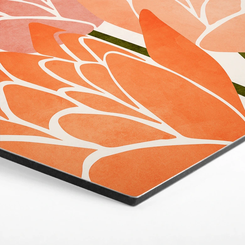 Hexagon Dibond Kleurrijke lotusbloemen - Kubistika 