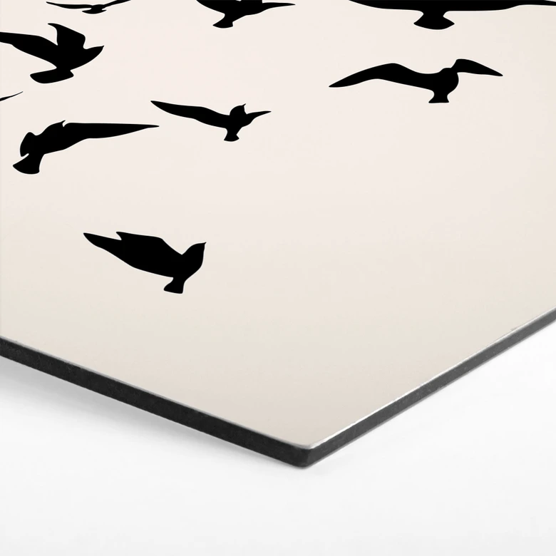 Hexagon Dibond Trekvogels op weg naar het zuiden - Kubistika 