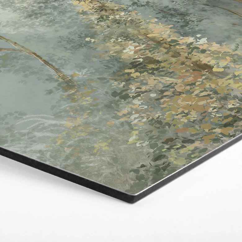 Hexagon Wandbild Verwunschener Wald - Ms Tiff - Alu-Dibond 