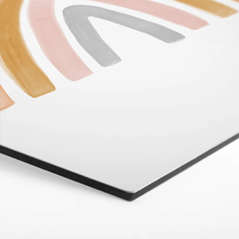 Hexagon Dibond Nouveauprints - Bonte Regenboog 