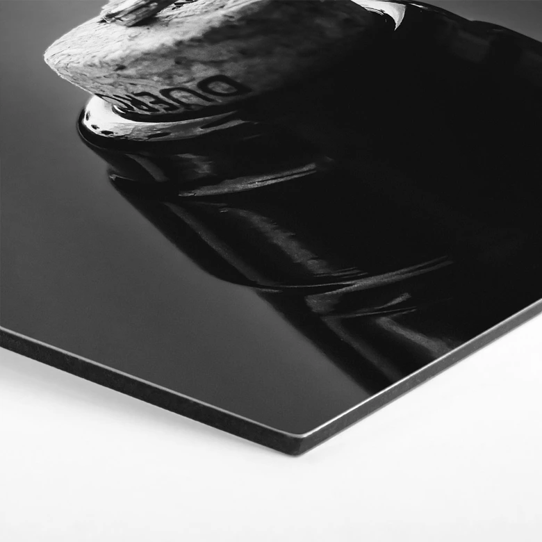 Hexagon Wandbild Wein mit Korkenzieher - Pictufy Studio - Alu-Dibond 