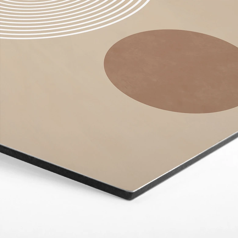 Hexagon Wandbild Abstrakte Geometrie in Balance - Ristova - Alu-Dibond 