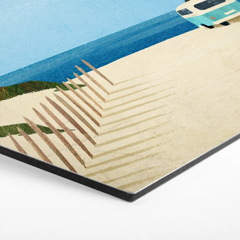 Hexagon Wandbild Van Life - Urlaub am Meer - Rivers - Alu-Dibond 