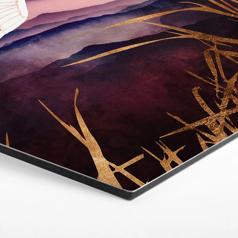 Hexagon Dibond Elegante kraanvogel - SpaceFrog Designs 