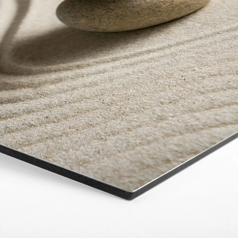 Hexagon Wandbild Stone in Sand 2 - Alu-Dibond 