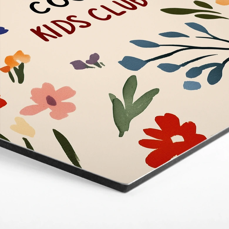Hexagon Wandbild Cool Kids Club Bunte Blumen - Treechild - Alu-Dibond 