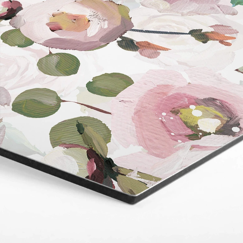 Hexagon - Alu-Dibond UN Designs - Blumen im Gemälde Stil 