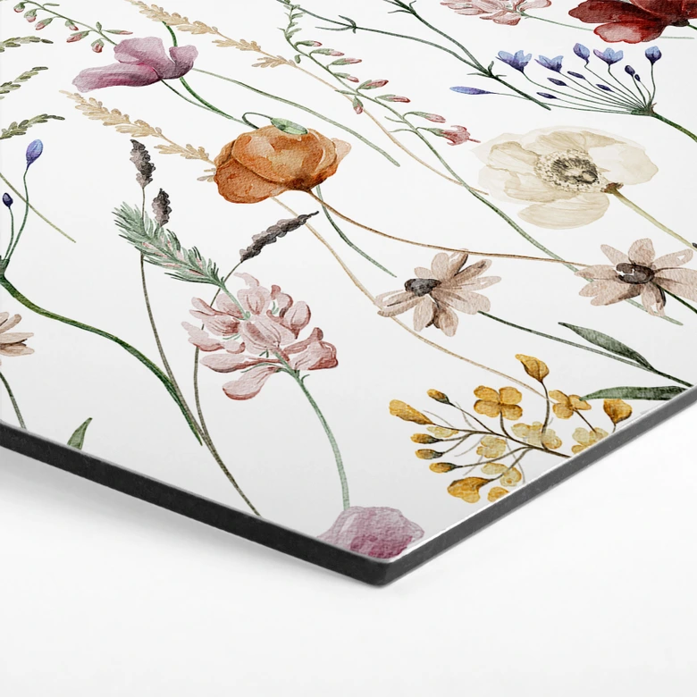 Hexagon Dibond Kleurrijke wilde bloemen - UN Designs 