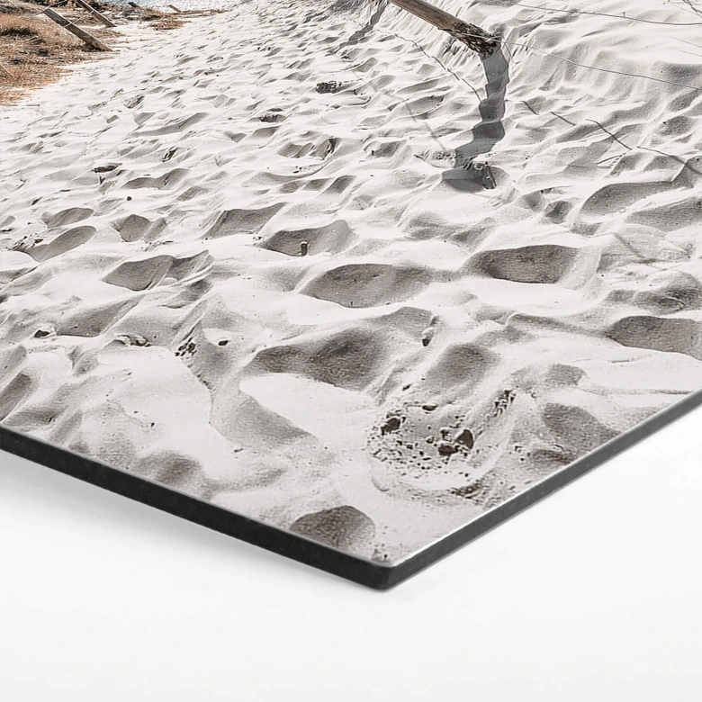 Hexagon Wandbild Strandaufgang Dünen - Alu-Dibond 
