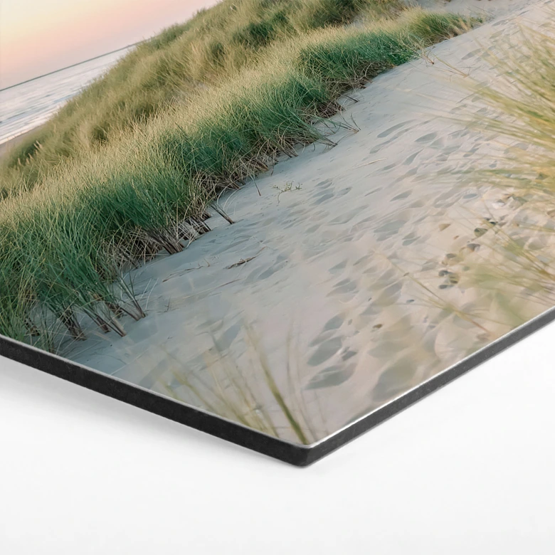 Hexagon Dibond Duinen aan de Nederlandse kust - Zwart 