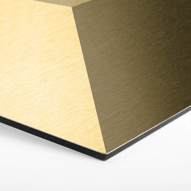 3D Hexagon - Alu-Dibond Gold 
