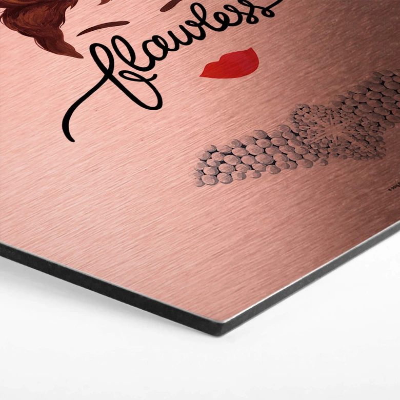 Hexagon Wandbild Tohmé - Flawless Audrey - Alu-Dibond mit Kupfereffekt 