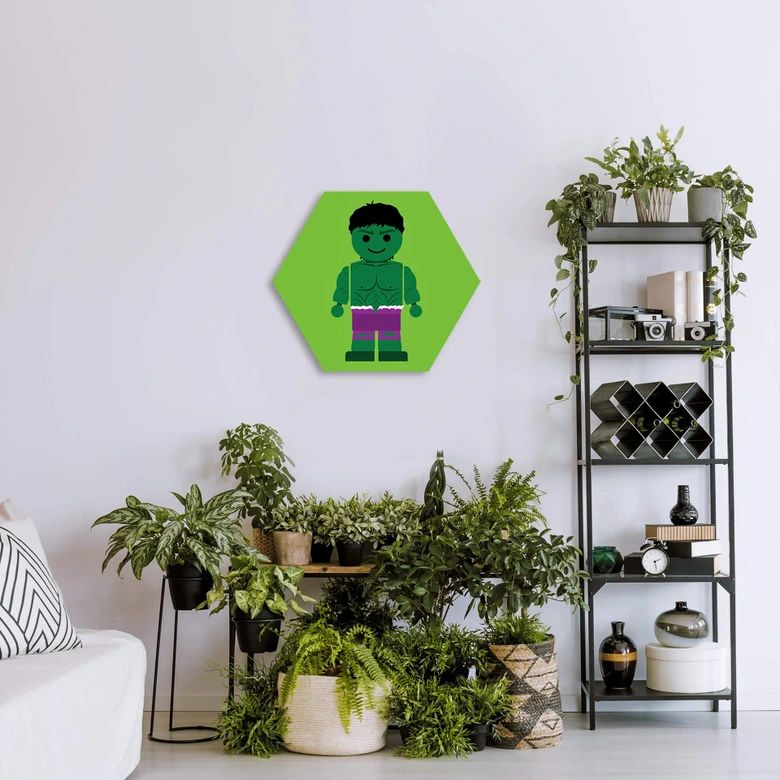 Hexagon - Alu-Dibond Gomes - The Hulk Spielzeug 