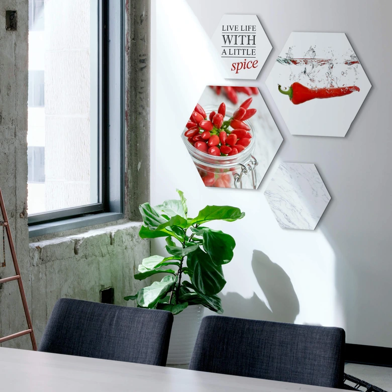 Hexagon - Alu-Dibond - Marmor 04 