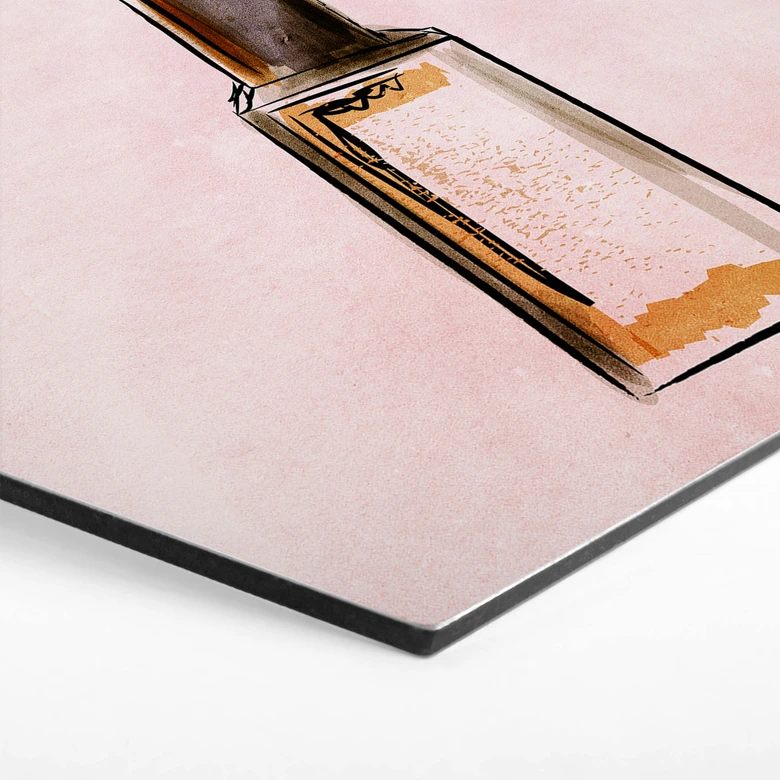 Hexagon - Alu-Dibond Kubistika - Lippenstift 