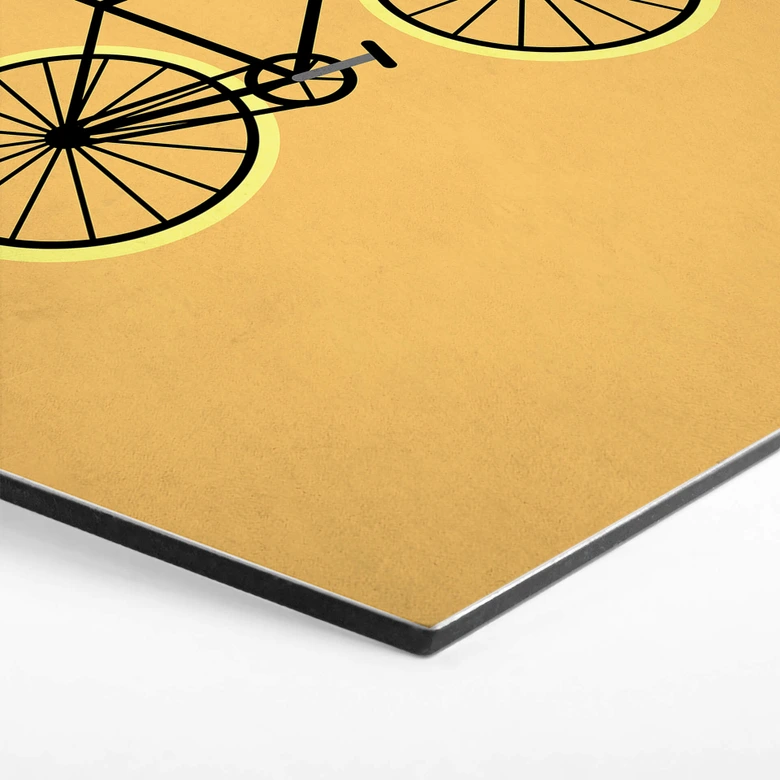 Hexagon - Alu-Dibond Kubistika - Fahrrad Liebe 