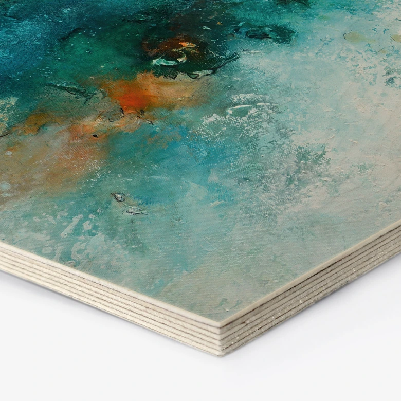 Hexagon Holzbild Gefrorenes Wasser - Fedrau 