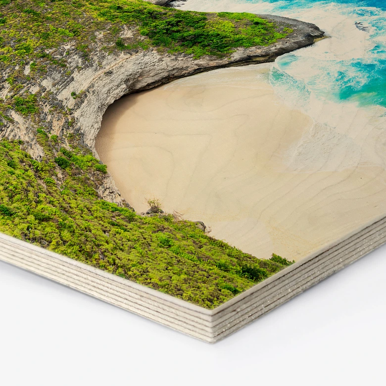 Hexagon Holzbild Felsenküste von Nusa Penida - Hugonnard 