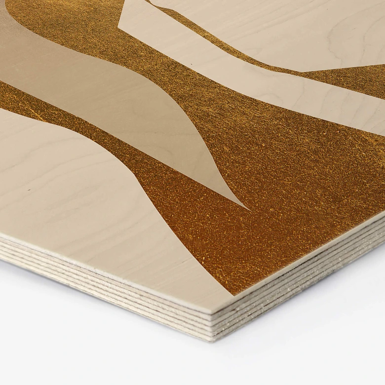 Hexagon - Holz Birke-Furnier Kubistika - Die Dame im goldenen Kleid 