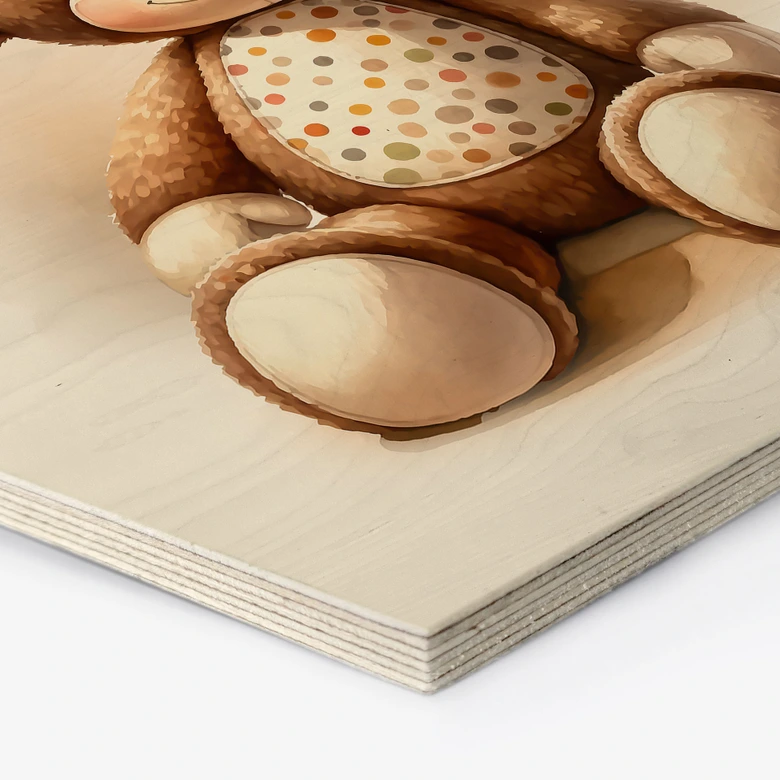 Hexagon Holzbild Kleiner Affe - Magnusson 