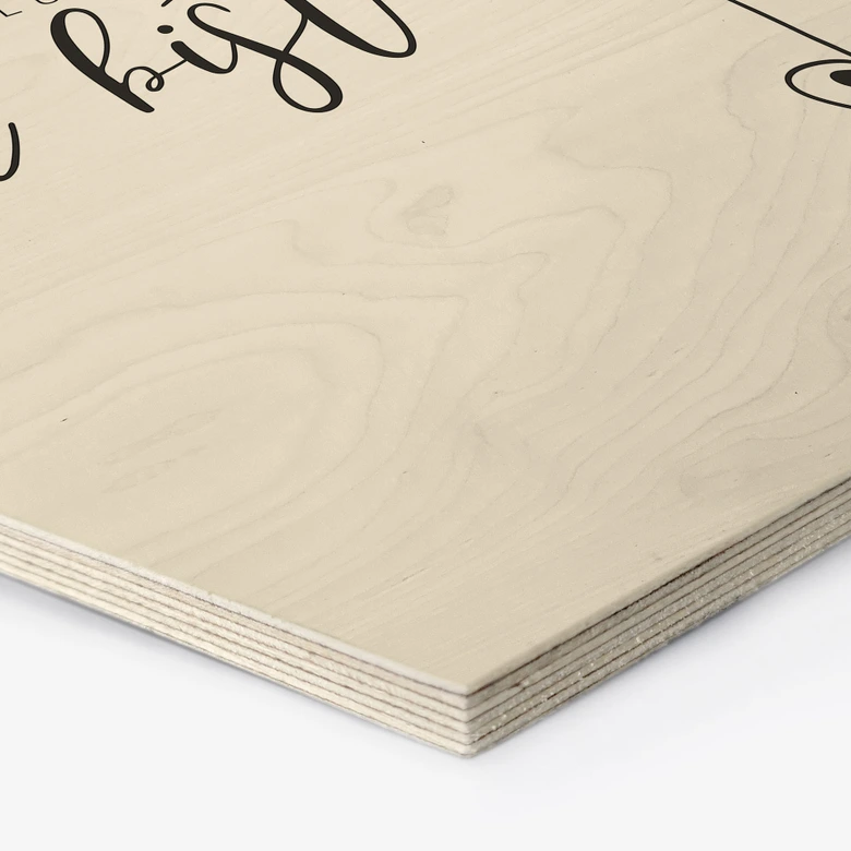 Hexagon-Holzbild Manchmal flüstert das Glück ganz leise 