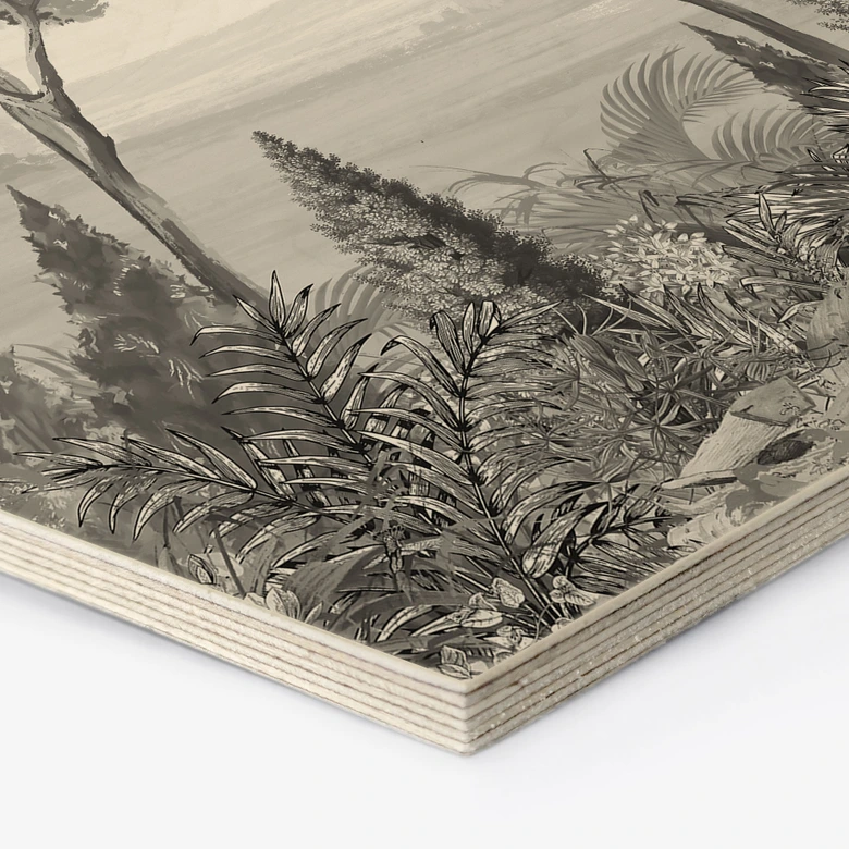 Houten Wanddecoratie Idyllisch plantenlandschap - Ms Tiff 
