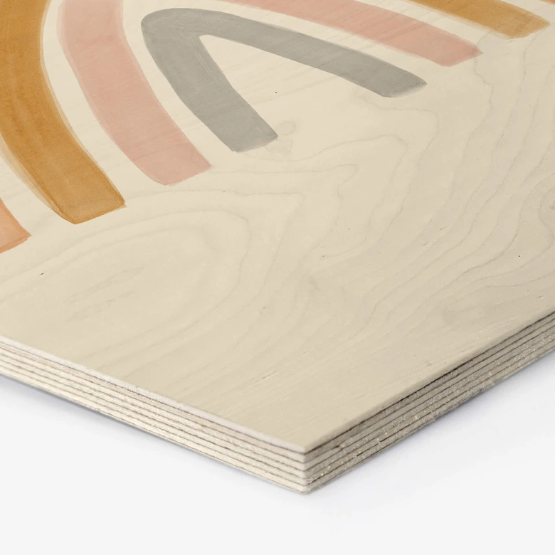 Hexagon - Holz Nouveauprints - Bunter Regenbogen 