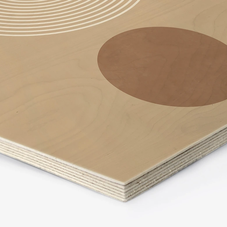 Hexagon Holzbild Abstrakte Geometrie in Balance - Ristova 