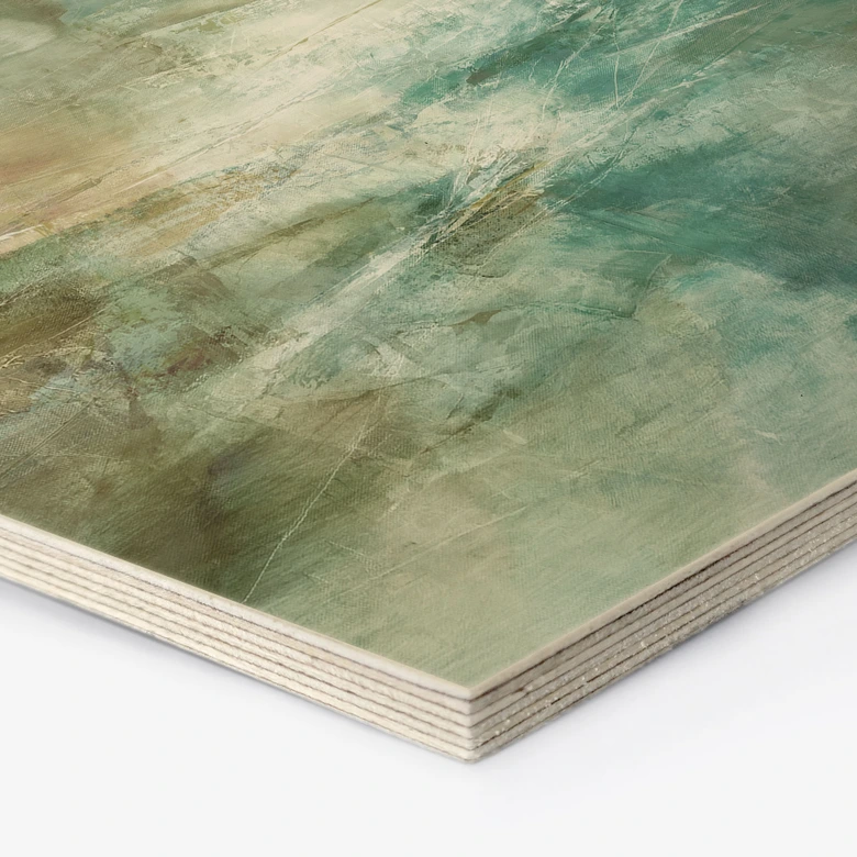 Tableau sur bois Hexagon Vert sauge - Schmucker 