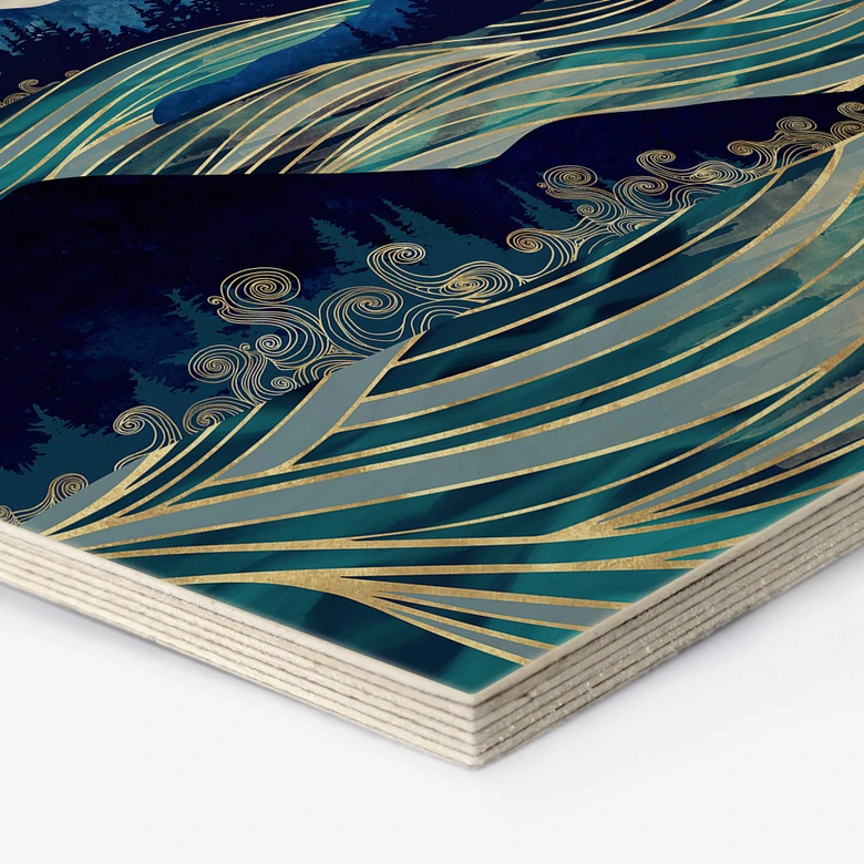 Hexagon Hout SpaceFrog Designs - Strepen in het Meer 