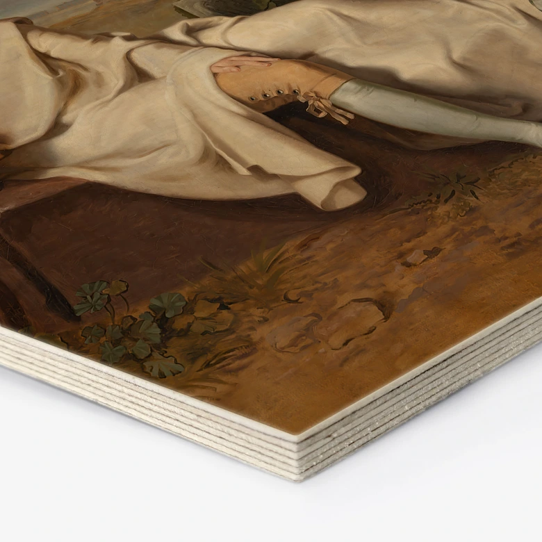 Tableau sur bois Hexagon Tischbein - Goethe dans la Campagne romaine 