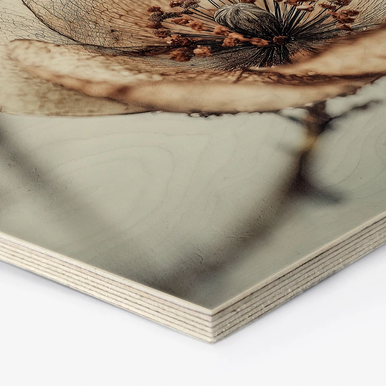 Houten Wanddecoratie droge bloesem beige natuur poëzie - Treechild 