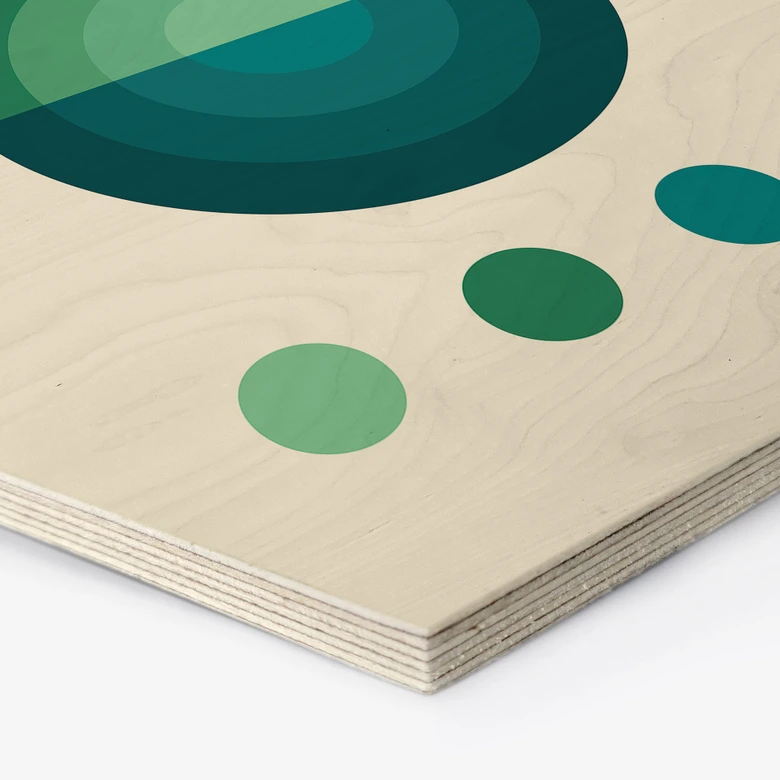 Hexagon Holzbild Bauhaus Mavi Daire - Tunaboylu 