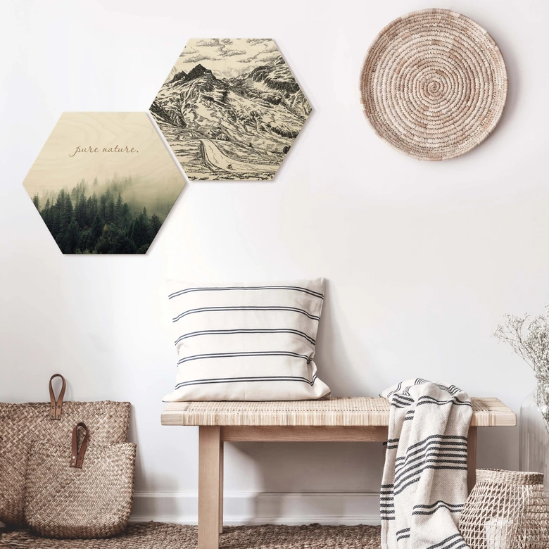 Hexagone - Placage bois de bouleau Sparshott - Col du Glandon  