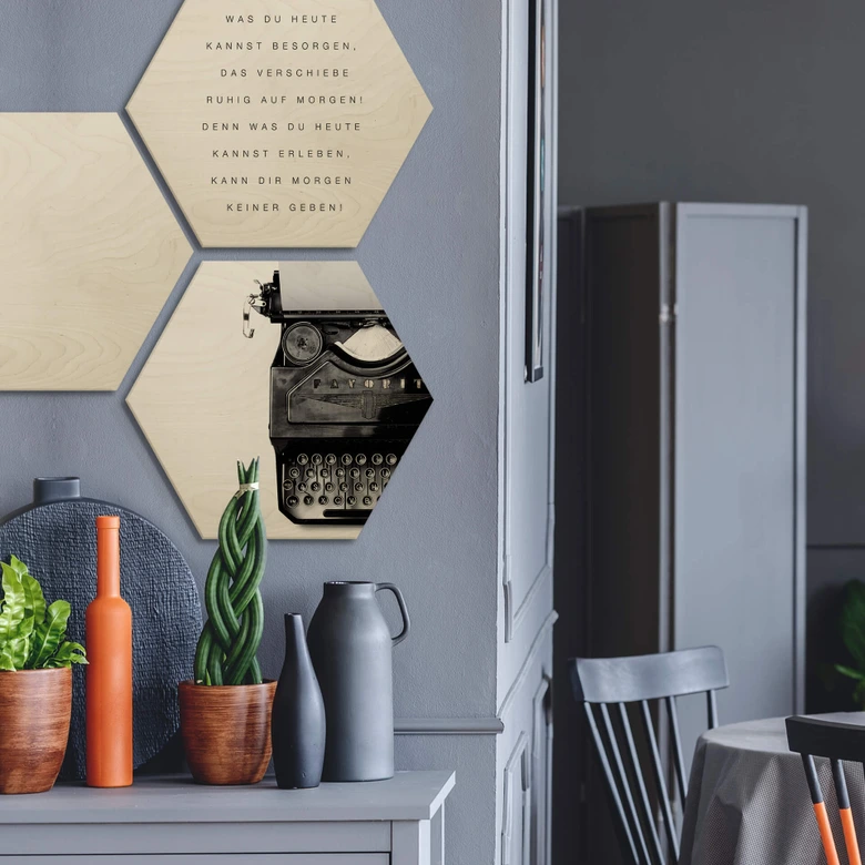 Hexagon Hout - Typewriter 