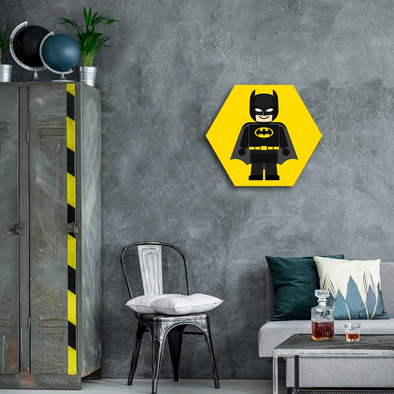 Hexagon - Alu-Dibond Gomes - Batman Spielzeug 