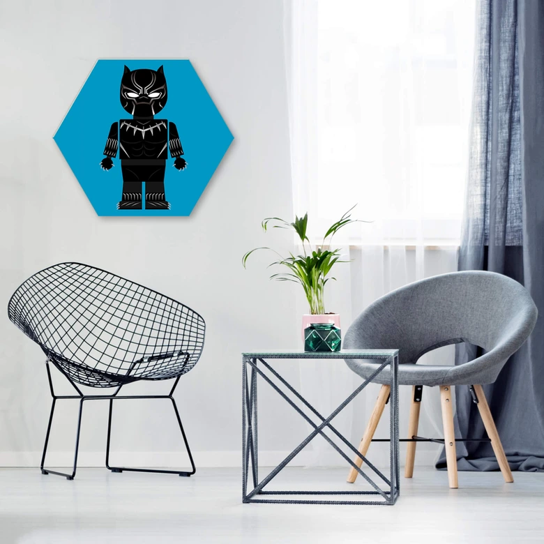 Hexagon - Alu-Dibond Gomes - Black Panther Spielzeug 