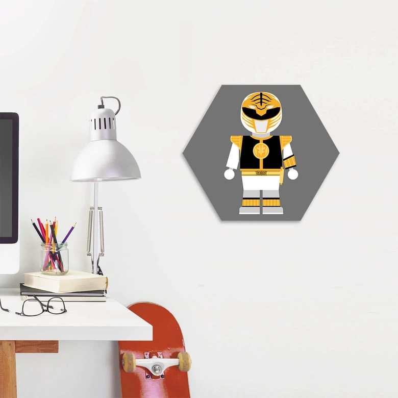 Hexagon - Alu-Dibond Gomes - Power Ranger Spielzeug 