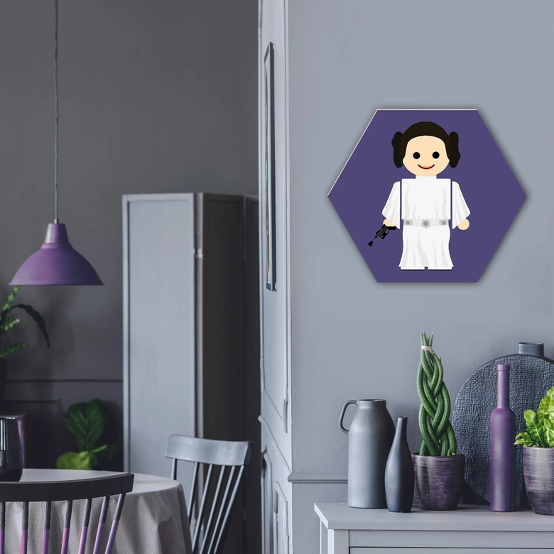Hexagon - Holz Birke-Furnier Gomes - Princess Leia Spielzeug 