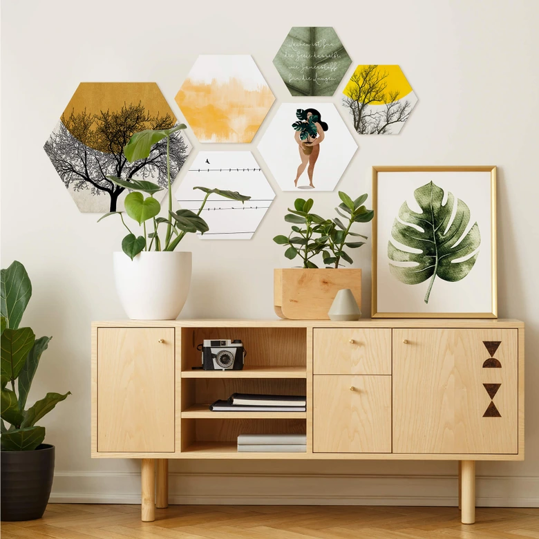 Hexagon - Alu-Dibond - Kubistika - Efterårsminder 