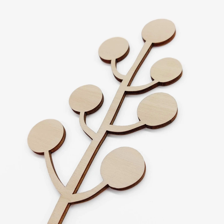 Holzdeko Blumenstrauss (3-teilig) - Pappel - Höhe: 30 cm 