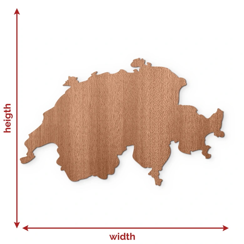 Holzdeko Karte Schweiz - Mahagoni 