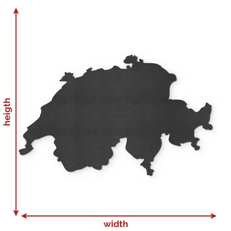 Houten Wanddecoratie kaart Zwitserland 