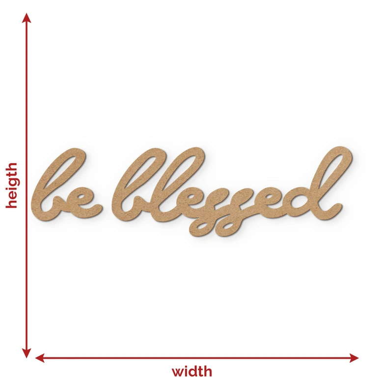 3D Schriftzug Be blessed - MDF Natur 