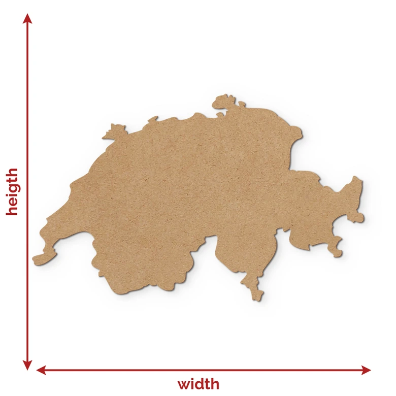 MDF-Holzdeko Karte Schweiz - Natur 