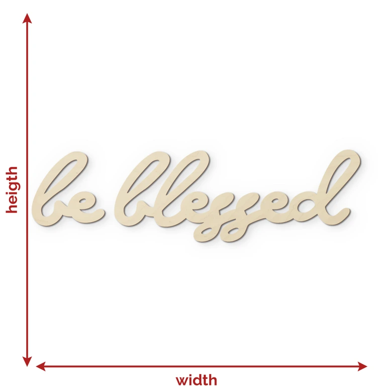 Holz Schriftzug - Be blessed - Pappel 
