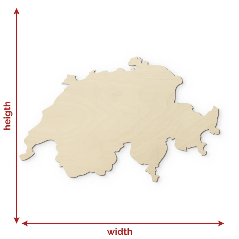 Decoración en madera mapa Suiza - Álamo 