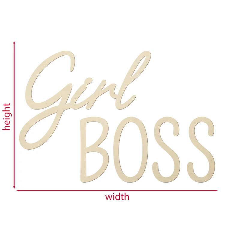 3D Holz Schriftzug - Girl Boss - Pappel 