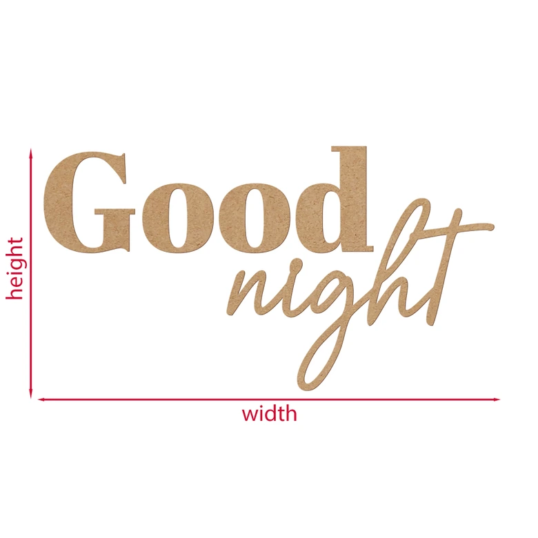 Décoration en bois MDF Good Night  